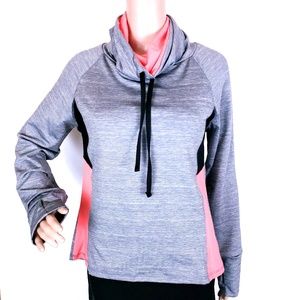Body Instinct Women Sweatshirt Cowl Neck Drawstring Long Sleeves Size S/L - NWOT